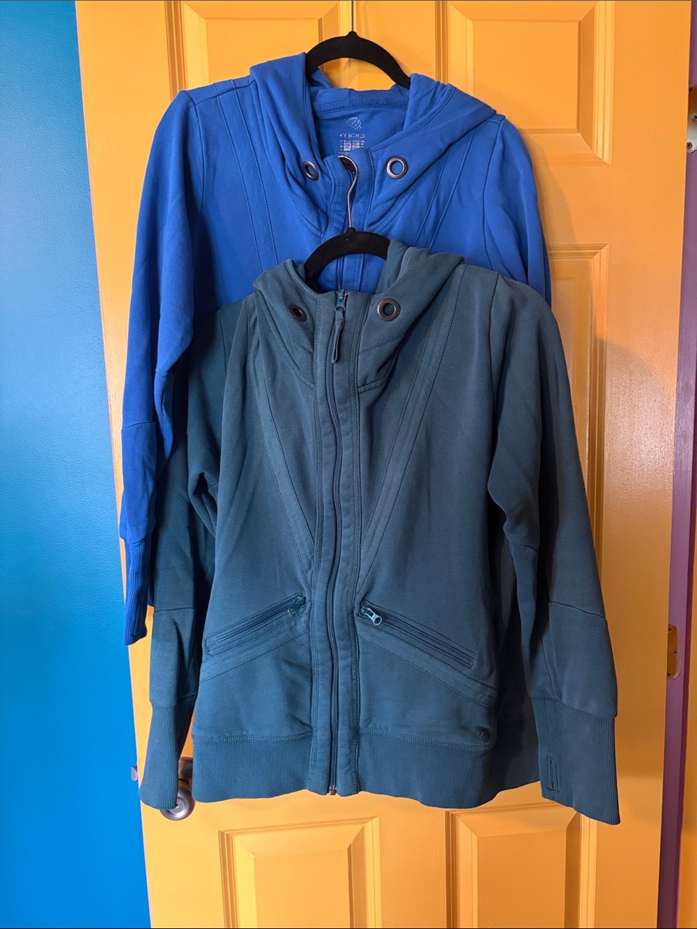 MPG Zip-Up Hooded Sweaters - Blue & Teal